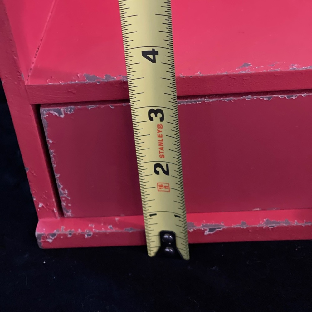 Distressed Red Drawer Shelf - Picture 6 of 8